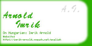 arnold imrik business card